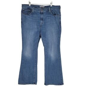 Levis 726 High Rise Flare Jeans Womens 20W Blue Medium Wash Denim Stretch